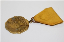 Circa 1935 Hackensack Golf Club Medal with Bar Pin & Ribbon in Gold Wash by John Frick