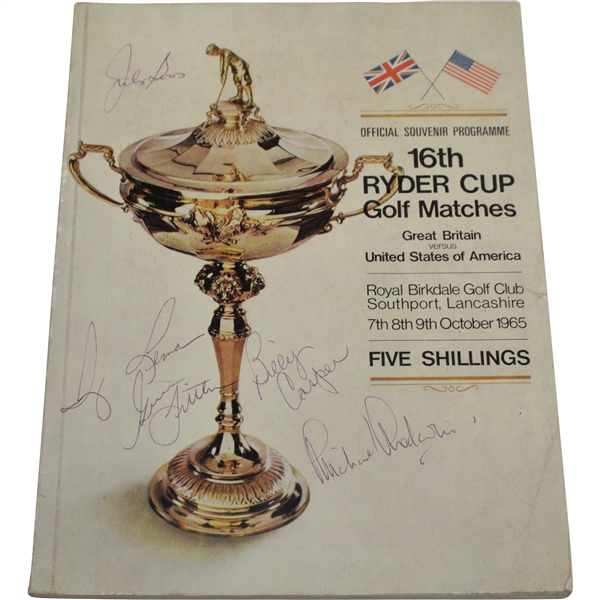 Lema, Boros, Casper, Littler, & other Signed 1965 Ryder Cup at Royal Birkdale Program JSA ALOA