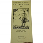 1931 The Summer Season in Switzerland List of Principal Sports & Social Events Booklet