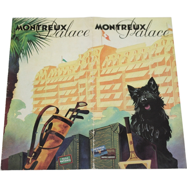 Vintage Switzerland Montreux Palace Booklet with Golf Themed Cover