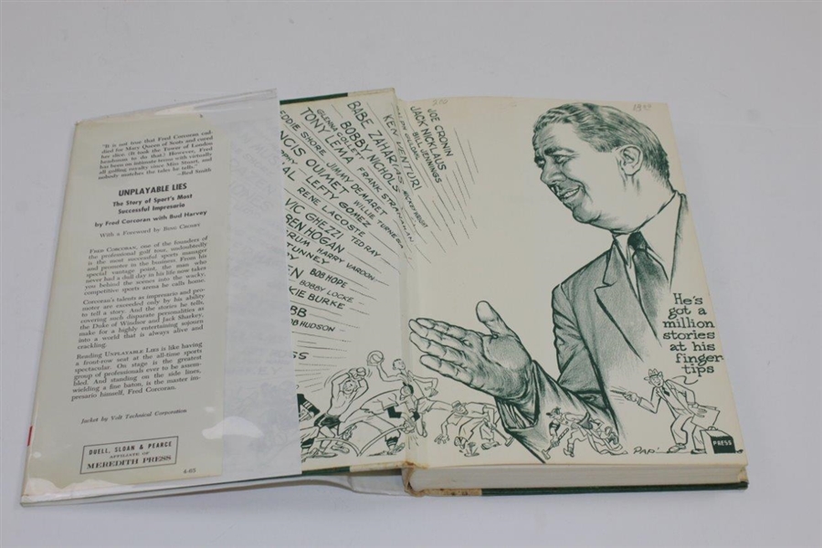 1965 'Unplayable Lies' Book by Fred Corcoran with Bud Harvey