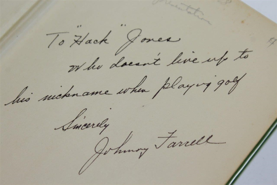 Johnny Farrell Signed & Inscribed 1951 'If I Were In Your Golf Shoes' Book JSA ALOA