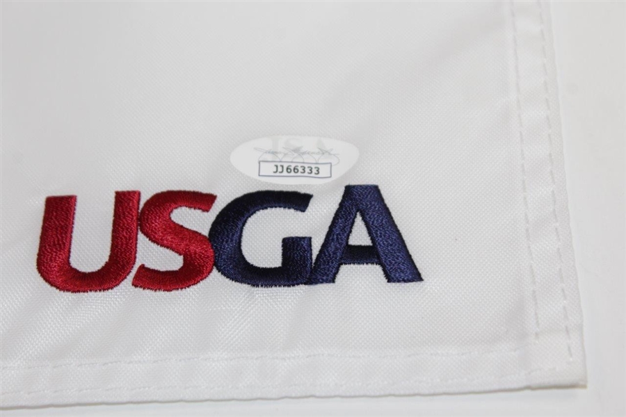 Scottie Scheffler Signed 2020 US Open at Winged Foot Embroidered White Flag JSA #JJ66333