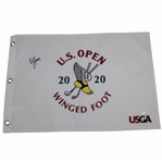 Webb Simpson Signed 2020 US Open at Winged Foot Embroidered White Flag JSA #JJ66335