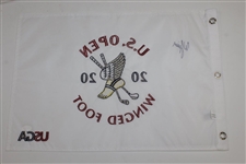 Webb Simpson Signed 2020 US Open at Winged Foot Embroidered White Flag JSA #JJ66335