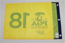 Collin Morikawa Signed 2020 PGA Championship at Harding Park Yellow Screen Flag JSA #JJ66324