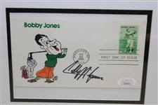 Collin Morikawa Signed Bobby Jones FDC with Photo - Framed JSA #JJ66331