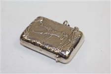 Circa 1900 Sterling Silver Match Safe with Raised Relief Image of Golfer on Both Sides