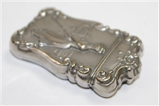 Circa 1890's Sterling Silver Match Safe with Raised Relief Image of Lady Golfer