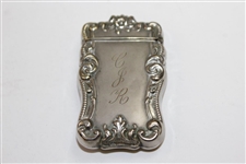 Circa 1890's Sterling Silver Match Safe with Raised Relief Image of Lady Golfer