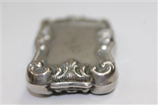 Circa 1890's Sterling Silver Match Safe with Raised Relief Image of Lady Golfer