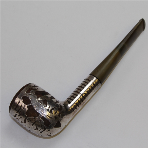 Circa 1920s Silversmith Sterling Silver Tobacco Pipe - 6"