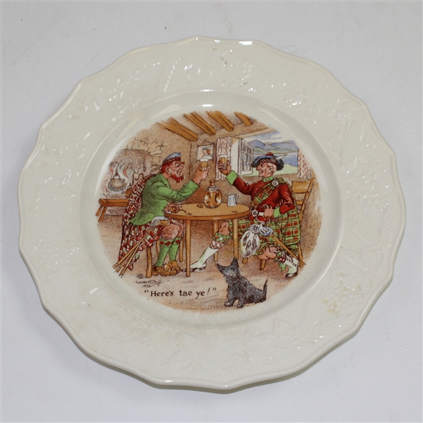 Fondeville Ambassador Ware International Toast Series Heres Tae ye! 8 1/2" Ceramic Plate