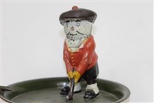 Circa 1900's Dunlop Hassall Golfer in Ash Tray with Brass Plate