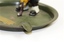 Circa 1900's Dunlop Hassall Golfer in Ash Tray with Brass Plate