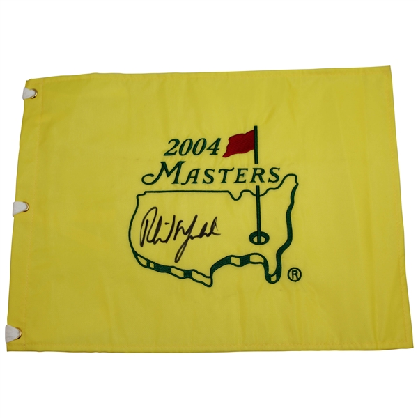 Phil Mickelson Signed 2004 Masters Embroidered Flag JSA ALOA