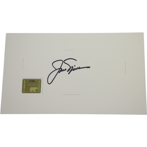 Jack Nicklaus Signed Card with Personal Golden Bear Hologram #01550