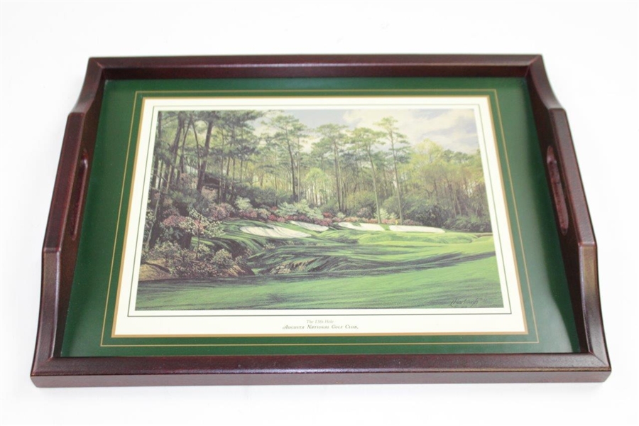 Augusta National Golf Club Wood Serving Tray - Linda Hartaugh 13th Hole Depicted