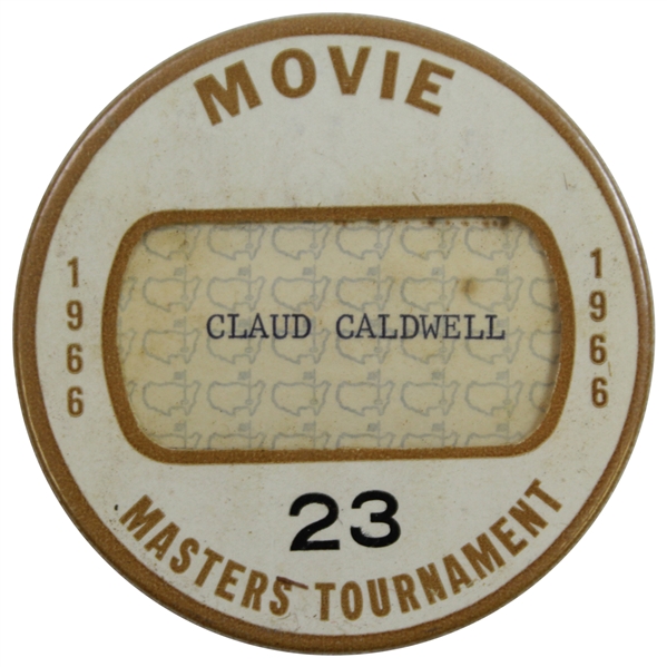 1966 Masters Tournament Official Movie Badge #23 - Jack Nicklaus Winner