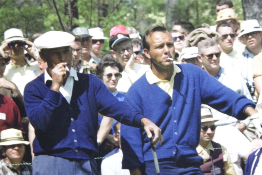 Ben Hogan & Arnold Palmer Smoking at 1966 Masters Tournament 16x20 Photo