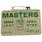 1967 Masters Tournament SERIES Badge #22124 - Gay Brewer Winner