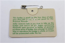 1967 Masters Tournament SERIES Badge #22124 - Gay Brewer Winner