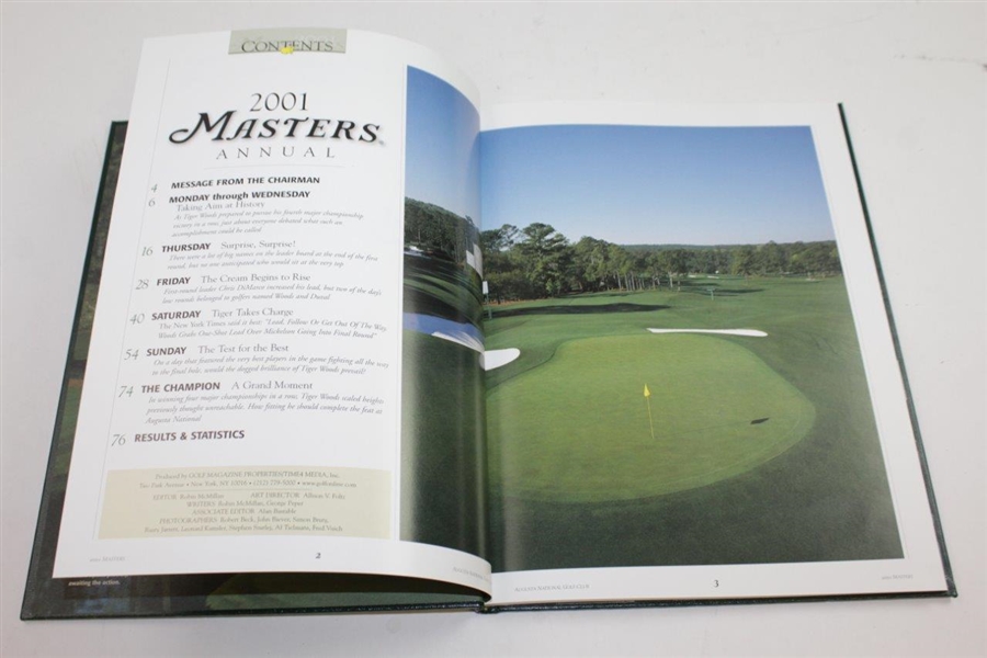 2001 Masters Tournament Annual Book - Tiger Woods' 2nd Green Jacket