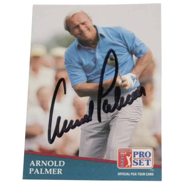 Arnold Palmer Signed 1990 PGA Tour Pro-Set Golf Card JSA #HH62485