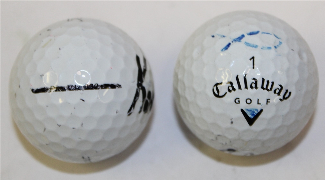 Lee Janzen & Kenny Perry Signed Personal Used Golf Balls JSA ALOA