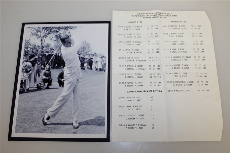 Sam Snead Signed 'Legends of Golf' Players Guide with Photo & Pairing Sheet PSA/DNA #P34685