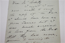 1893 Handwritten Letter to Corbett from Woodward Regarding Ruling at Cannes Golf Club - May 25th