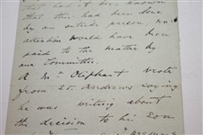 1893 Handwritten Letter to Corbett from Woodward Regarding Ruling at Cannes Golf Club - May 25th