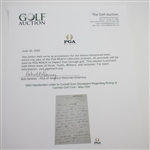 1893 Handwritten Letter to Corbett from Woodward Regarding Ruling at Cannes Golf Club - May 25th
