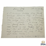 1893 Handwritten Notecard Containing St Andrews Caddie on How Golf Was Played - April 28th