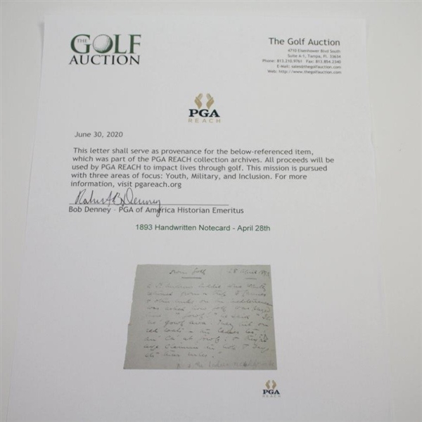 1893 Handwritten Notecard Containing St Andrews Caddie on How Golf Was Played - April 28th