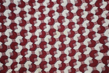 Paul Hahn's Personal Worn Di Fini Double Knit Polyester Men's Red Multi-Geometric Pattern Golf Pants