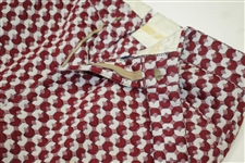 Paul Hahn's Personal Worn Di Fini Double Knit Polyester Men's Red Multi-Geometric Pattern Golf Pants