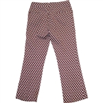 Paul Hahn's Personal Worn Di Fini Double Knit Polyester Men's Red Multi-Geometric Pattern Golf Pants