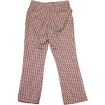 Paul Hahn's Personal Worn Di Fini Double Knit Polyester Men's Red Geometric Diamond Pattern Golf Pants