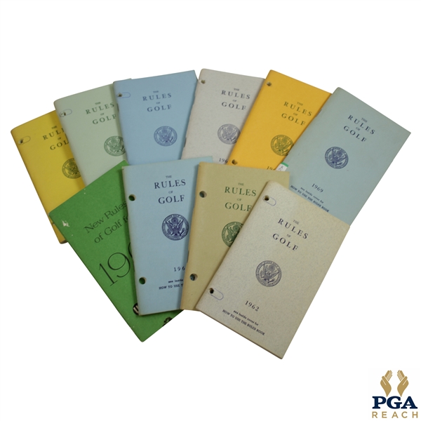 1960-1969 USGA Rules of Golf Booklets - Ten (10)
