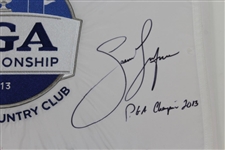 Jason Dufner Signed 2013 PGA Championship at Oak Hill Embroidered Flag JSA ALOA
