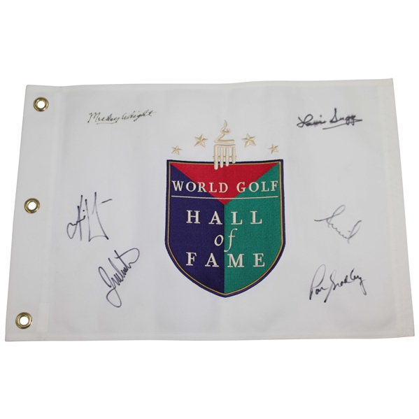 Six LPGA HoFers Signed World Golf Hall of Fame Embroidered Flag JSA ALOA