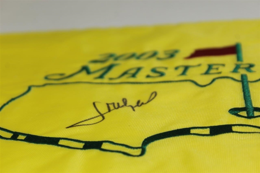Jose Maria Olazabal Signed 2003 Masters Embroidered Flag JSA #P94948