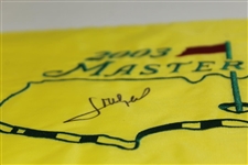 Jose Maria Olazabal Signed 2003 Masters Embroidered Flag JSA #P94948