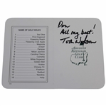 Tom Watson Signed Augusta National Golf Club Scorecard - Personalized JSA ALOA