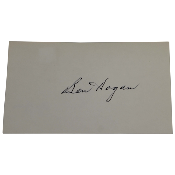 Ben Hogan Signed 3x5 Card JSA ALOA