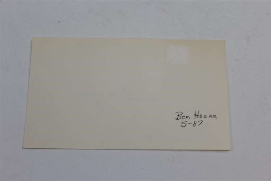 Ben Hogan Signed 3x5 Card JSA ALOA