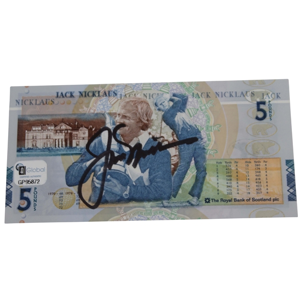 Jack Nicklaus Signed 5lb RBS Note JSA ALOA