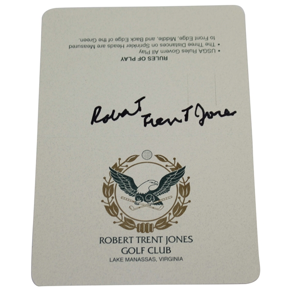 Robert Trent Jones Signed Robert Trent Jones Golf Club Scorecard JSA ALOA