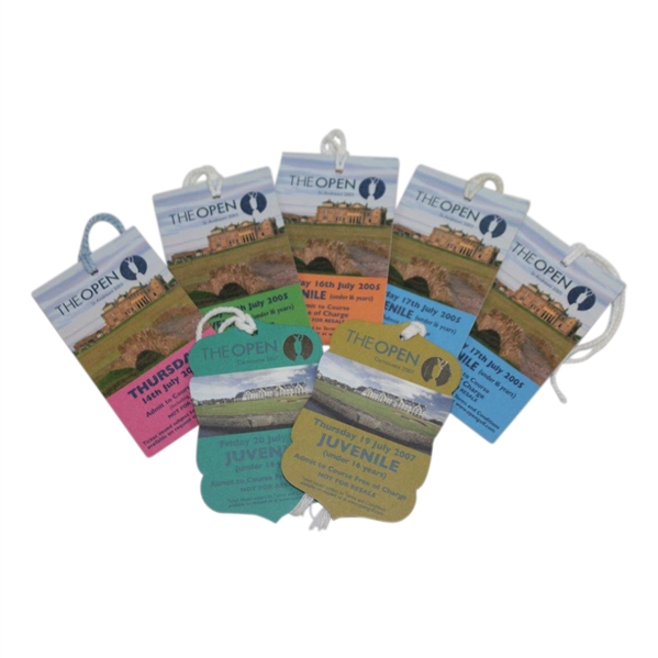 2005 The OPEN Championship Ticket Set Plus Two Juvenile Tickets - Tiger Woods